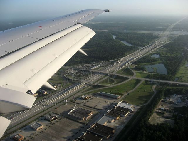 ヒューストン国際空港への着陸直前